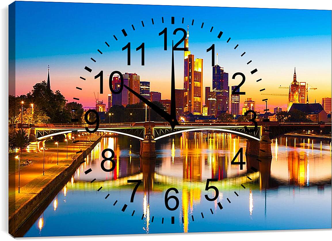Часы картина - Ночной франкфурт-на-майне