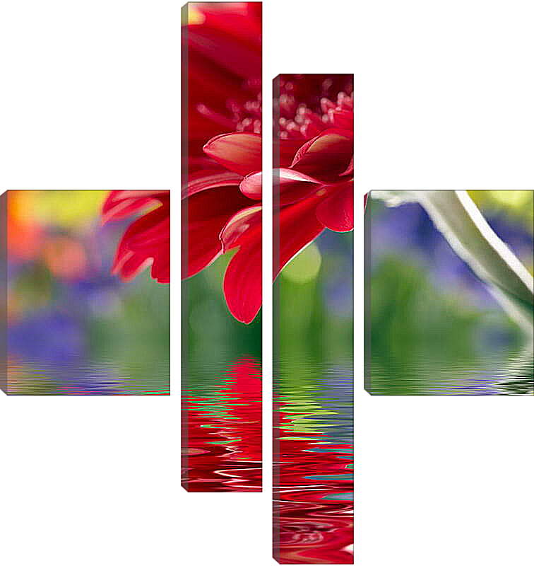 Модульная картина - Отражение цветка
