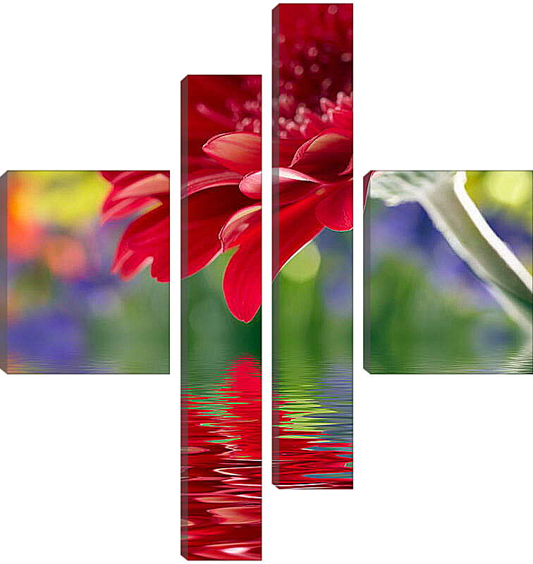 Модульная картина - Отражение цветка
