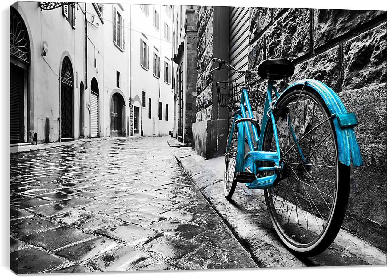 Постер и плакат - Флоренция, голубой велосипед