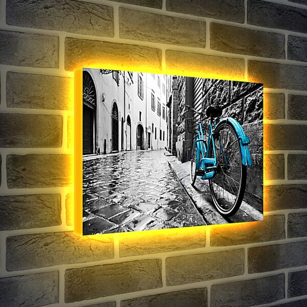 Лайтбокс световая панель - Флоренция, голубой велосипед