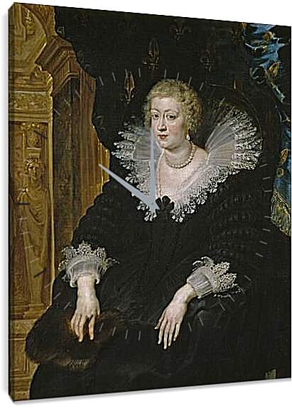 Часы картина - Ana de Austria, reina de Francia. Питер Пауль Рубенс