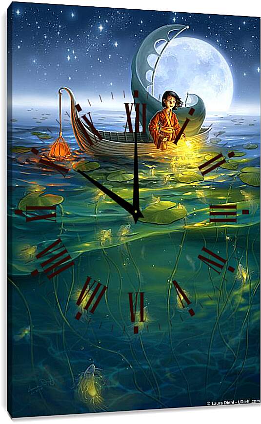 Часы картина - Лодка