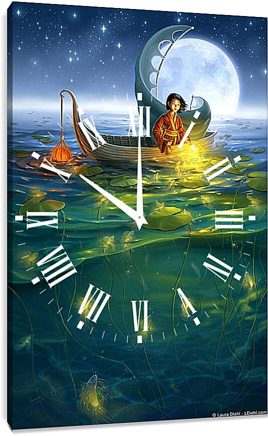 Часы картина - Лодка