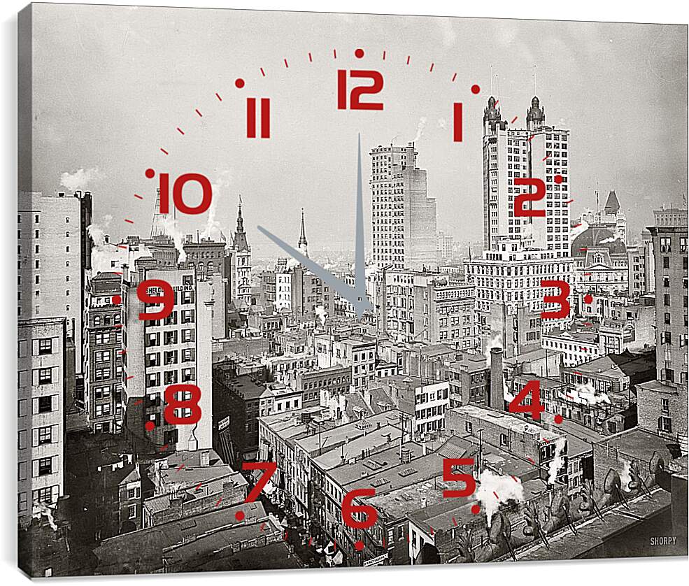 Часы картина - Парк-Роу 30-х годов