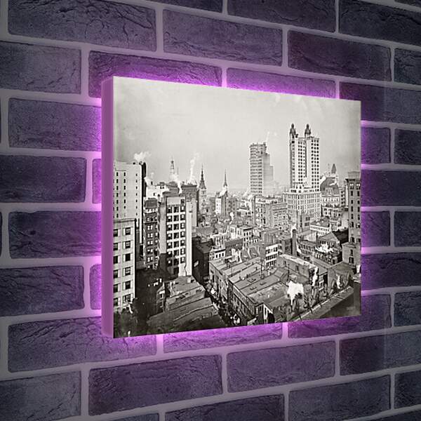 Лайтбокс световая панель - Парк-Роу 30-х годов