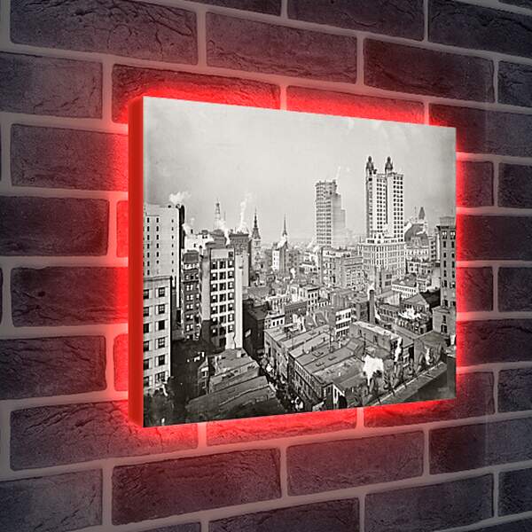Лайтбокс световая панель - Парк-Роу 30-х годов