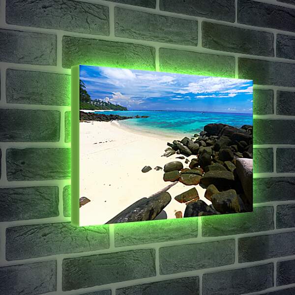 Лайтбокс световая панель - Зеленные камни
