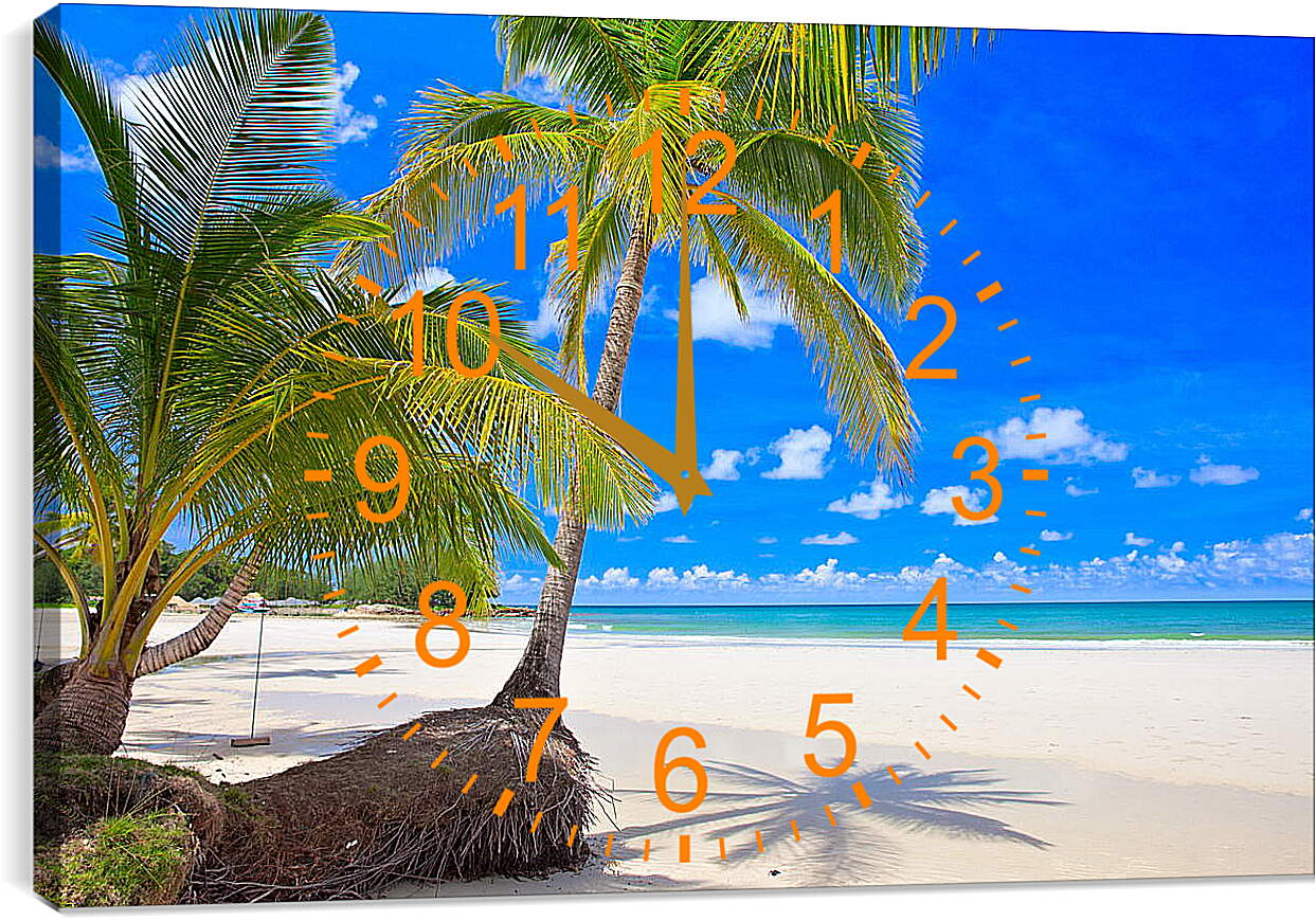 Часы картина - Солнечный день на пляже

