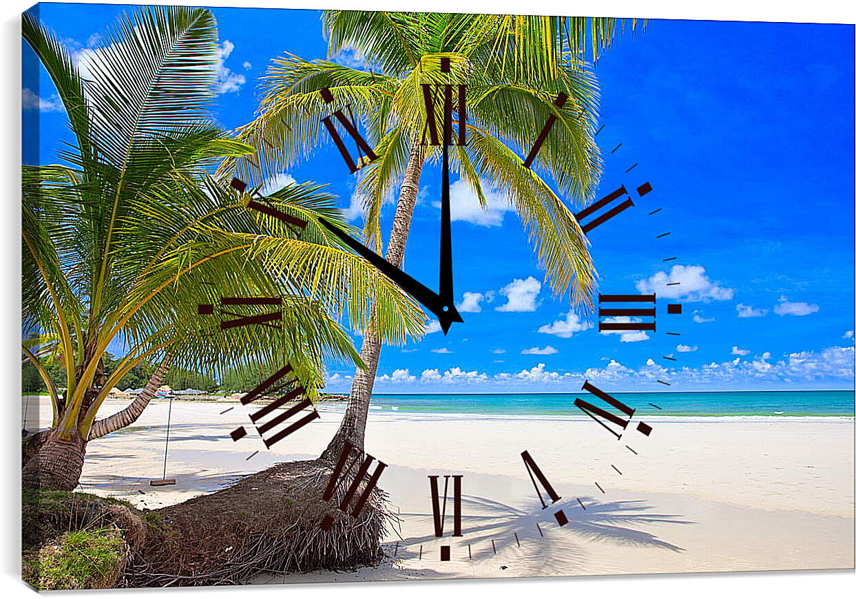 Часы картина - Солнечный день на пляже
