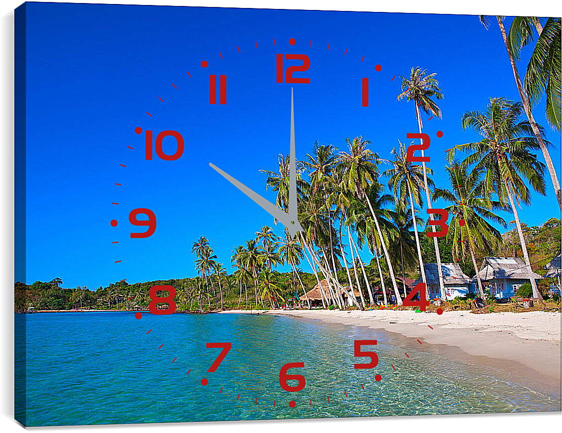 Часы картина - Высокие пальмы
