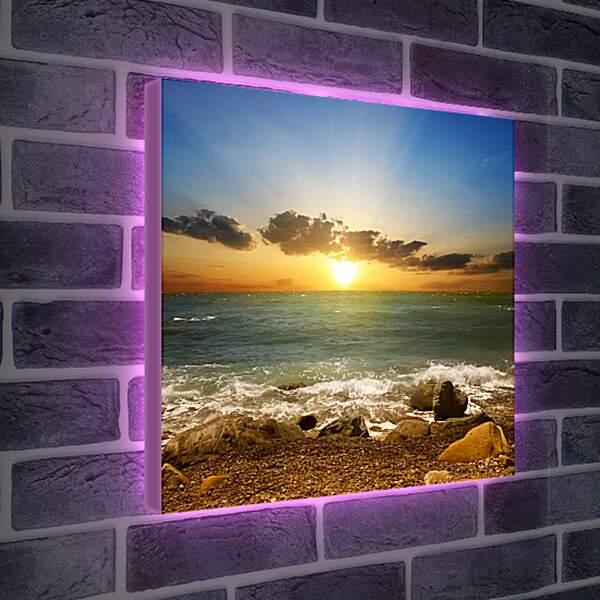 Лайтбокс световая панель - Закат на пляже
