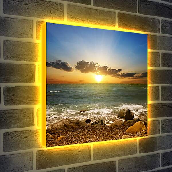 Лайтбокс световая панель - Закат на пляже
