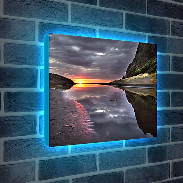 Лайтбокс световая панель - Река на закате

