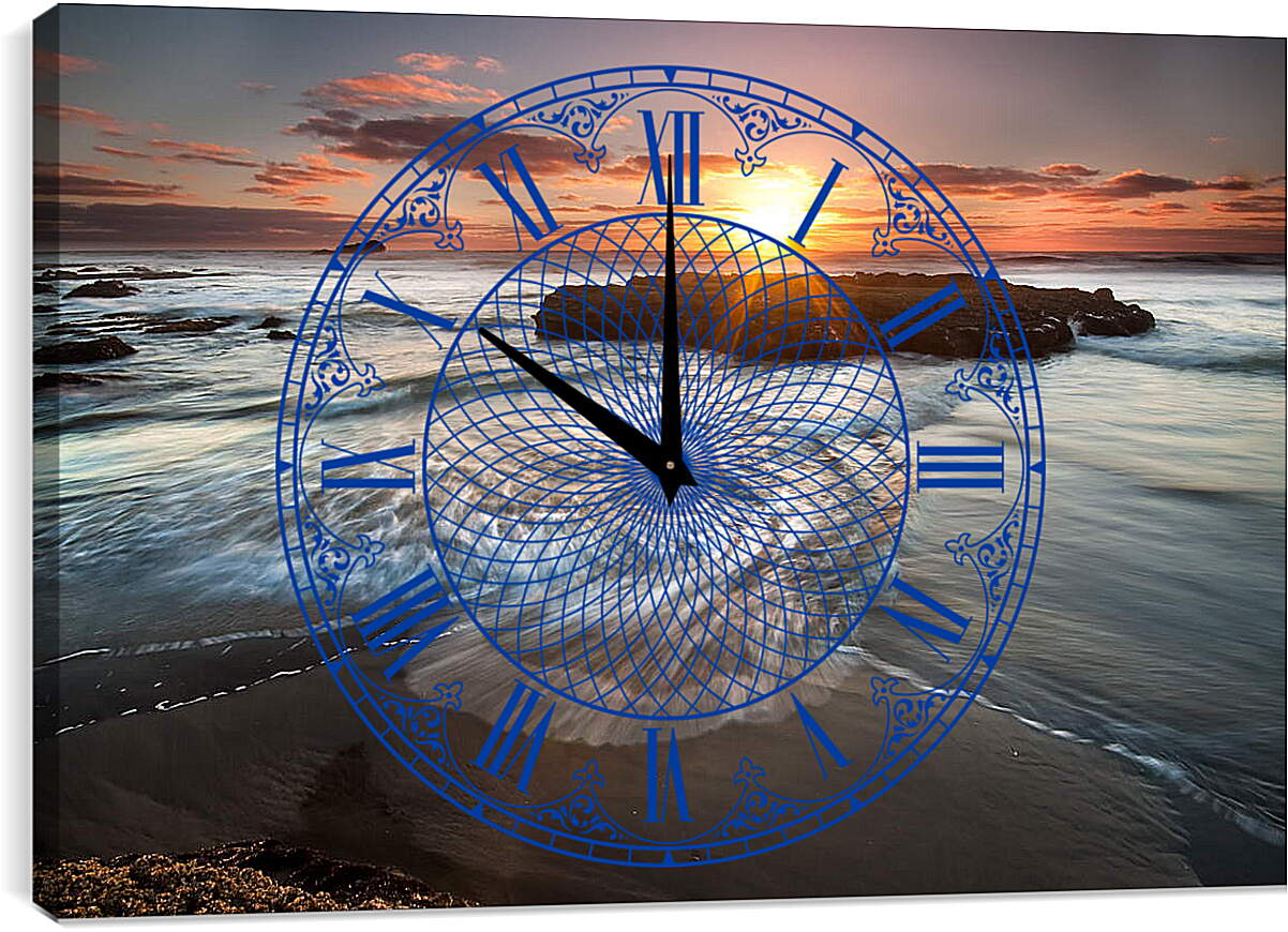 Часы картина - Островок на закате
