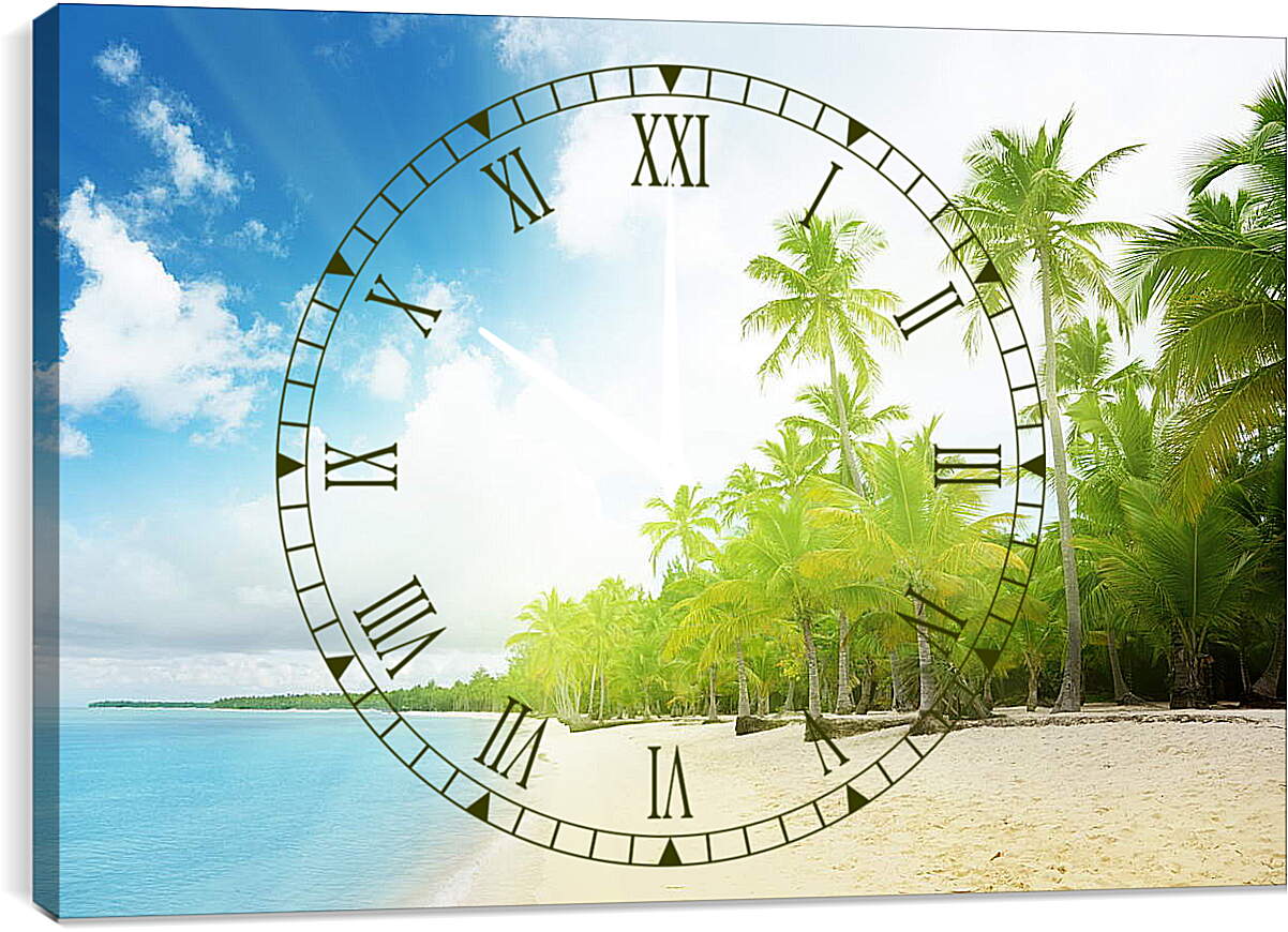 Часы картина - Солнечный пляж
