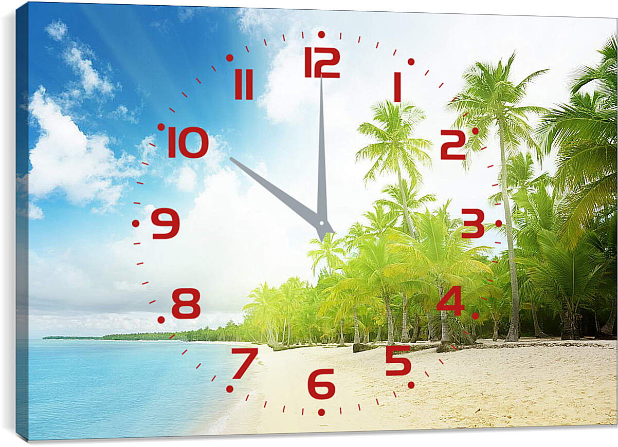 Часы картина - Солнечный пляж

