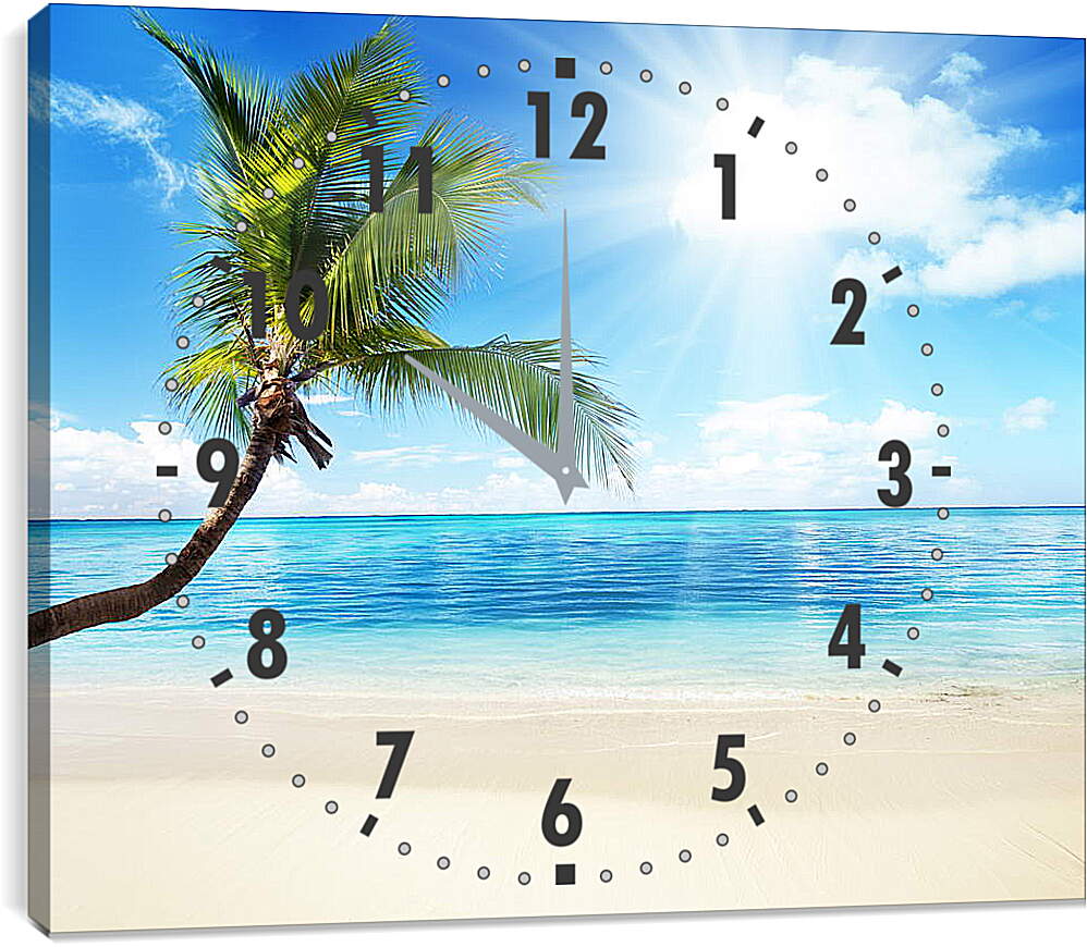 Часы картина - Изгиб пальмы
