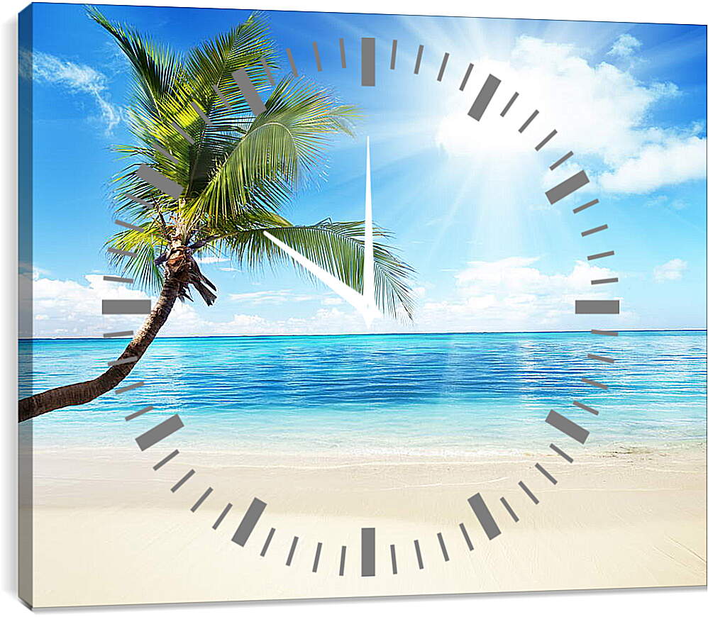 Часы картина - Изгиб пальмы
