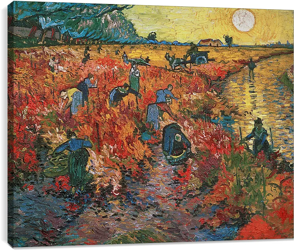 Постер и плакат - Red Vineyards at Arles (Красные виноградники в Арли). Винсент Ван Гог