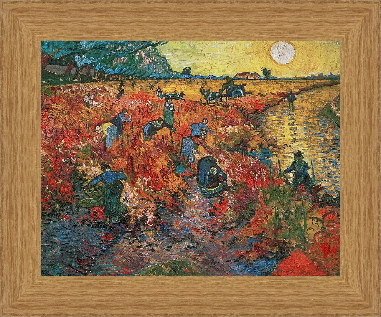 Картина в раме - Red Vineyards at Arles (Красные виноградники в Арли). Винсент Ван Гог