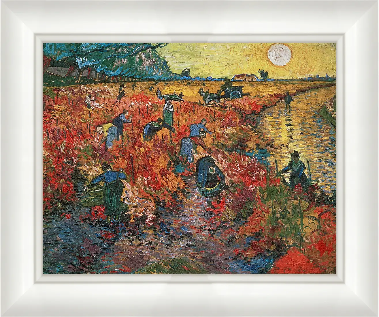 Картина в раме - Red Vineyards at Arles (Красные виноградники в Арли). Винсент Ван Гог