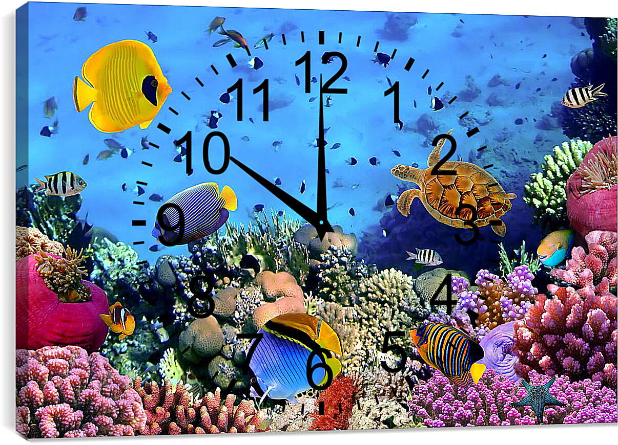 Часы картина - Много Рыб
