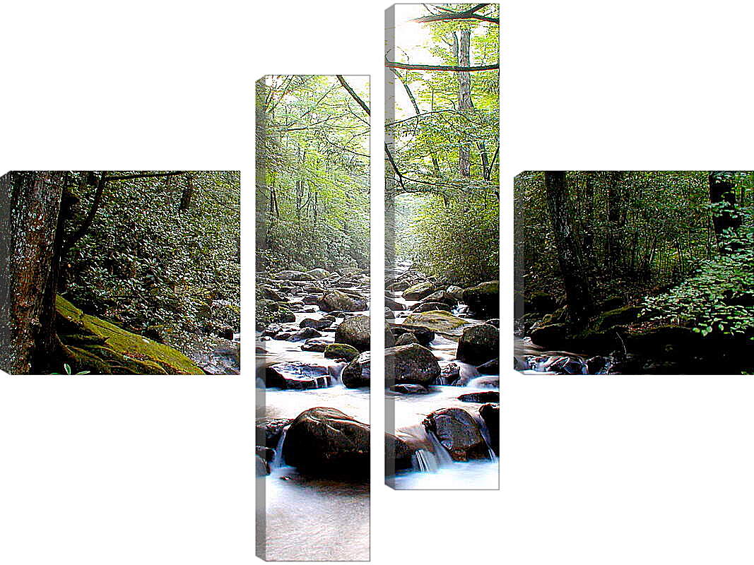Модульная картина - Камни на реке
