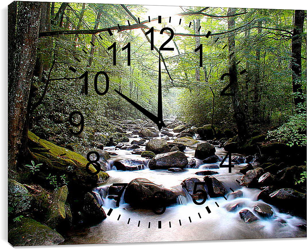 Часы картина - Камни на реке
