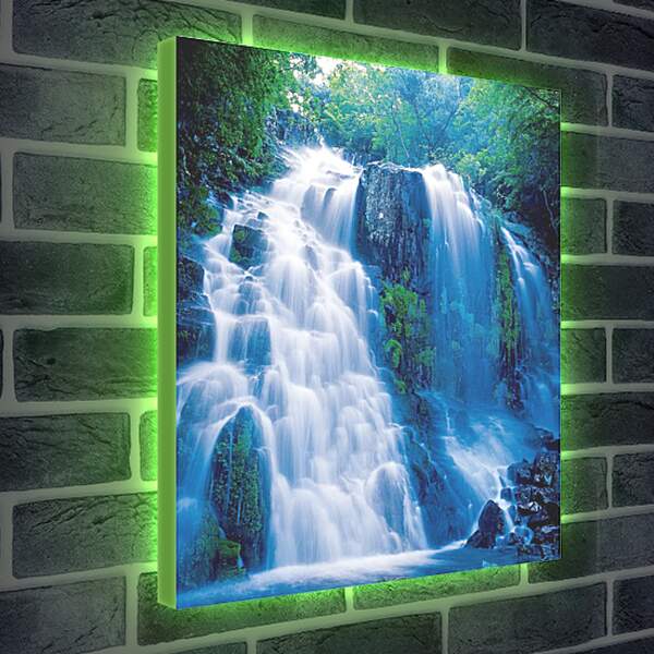 Лайтбокс световая панель - Водопад в зелени
