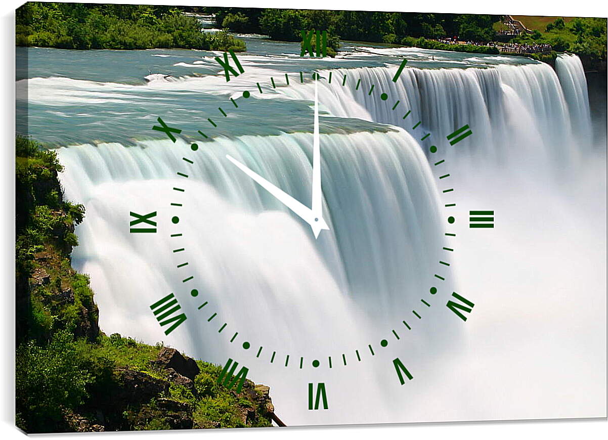 Часы картина - Плоский водопад
