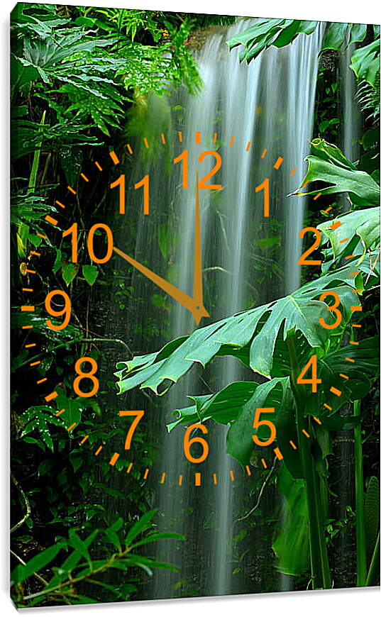 Часы картина - Миниатюрный водопад
