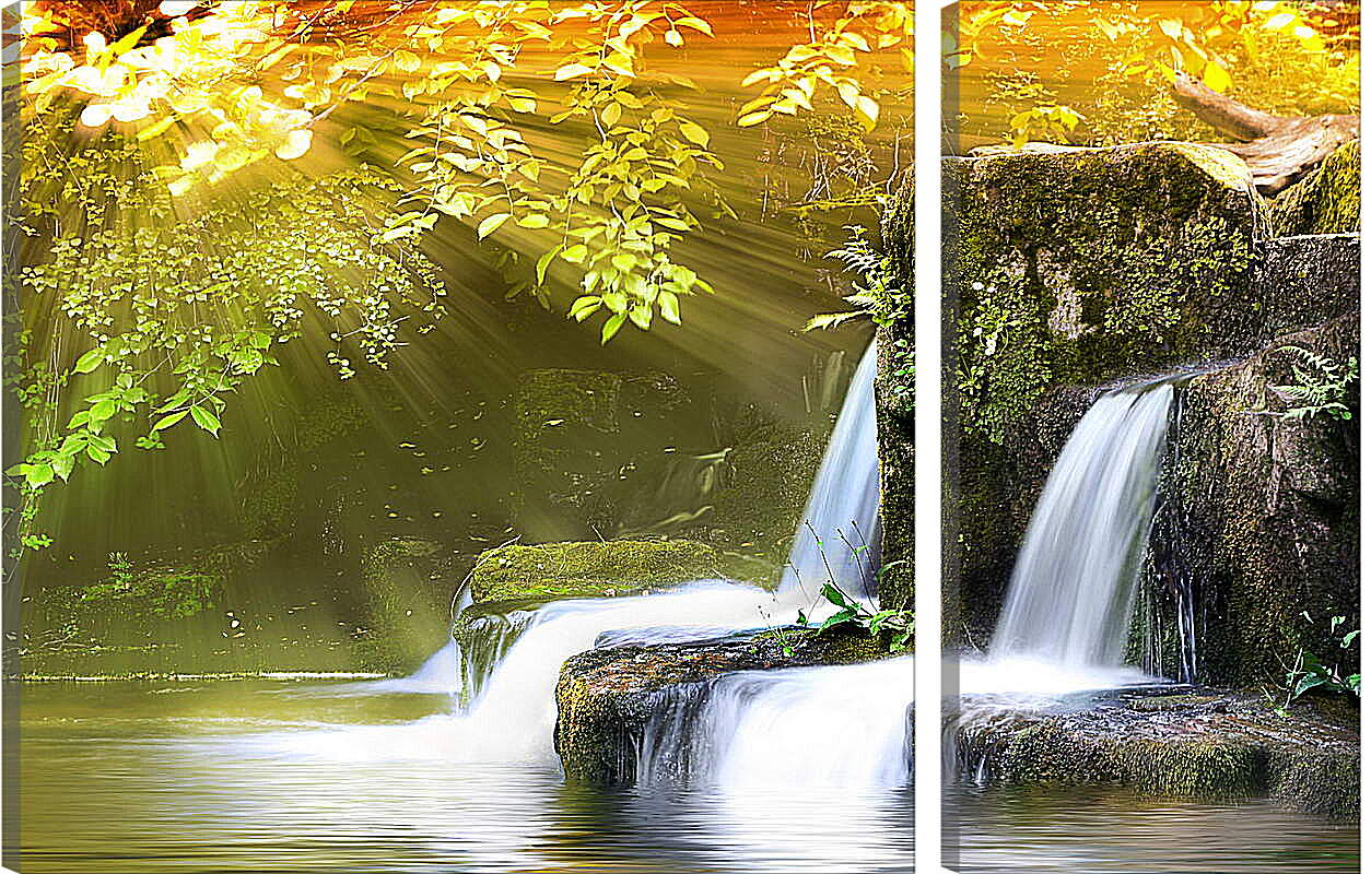 Модульная картина - Два водопадика
