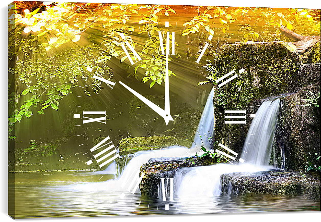 Часы картина - Два водопадика

