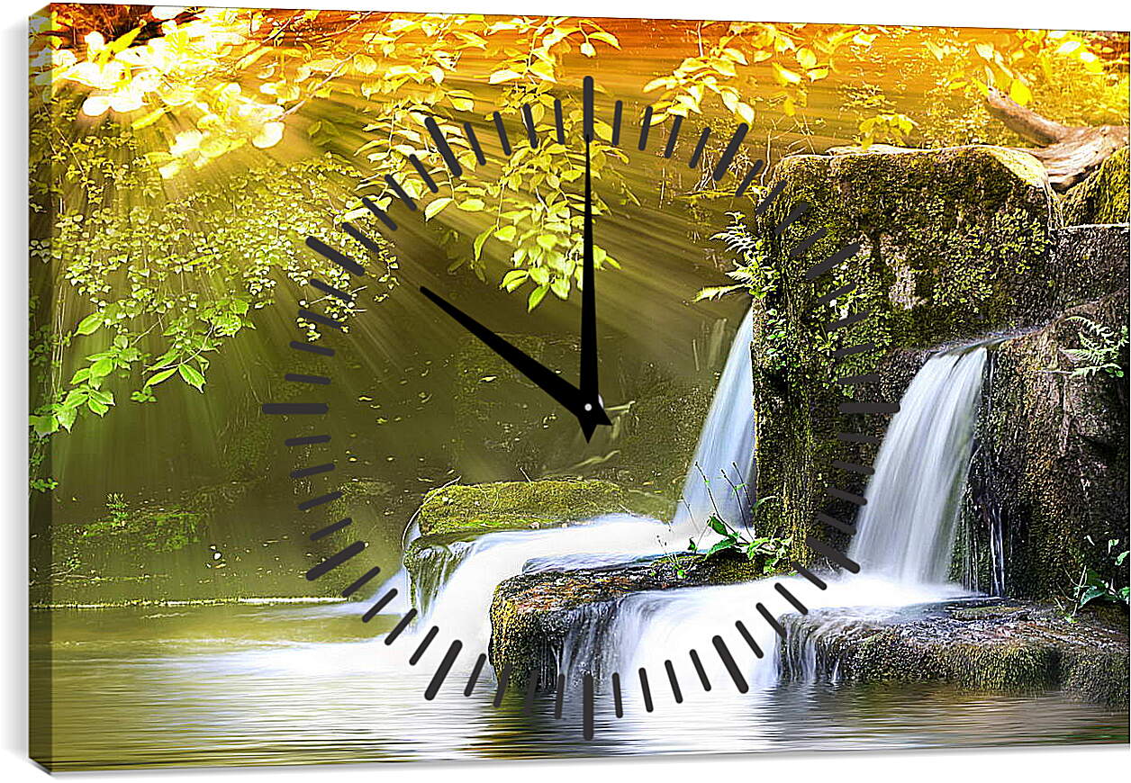 Часы картина - Два водопадика
