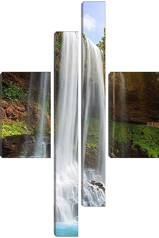 Модульная картина - Белый струи водопада
