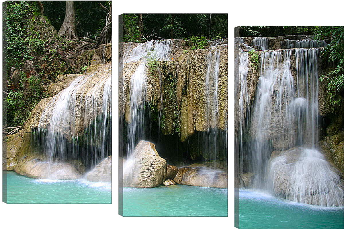 Модульная картина - Красивый маленький водопад
