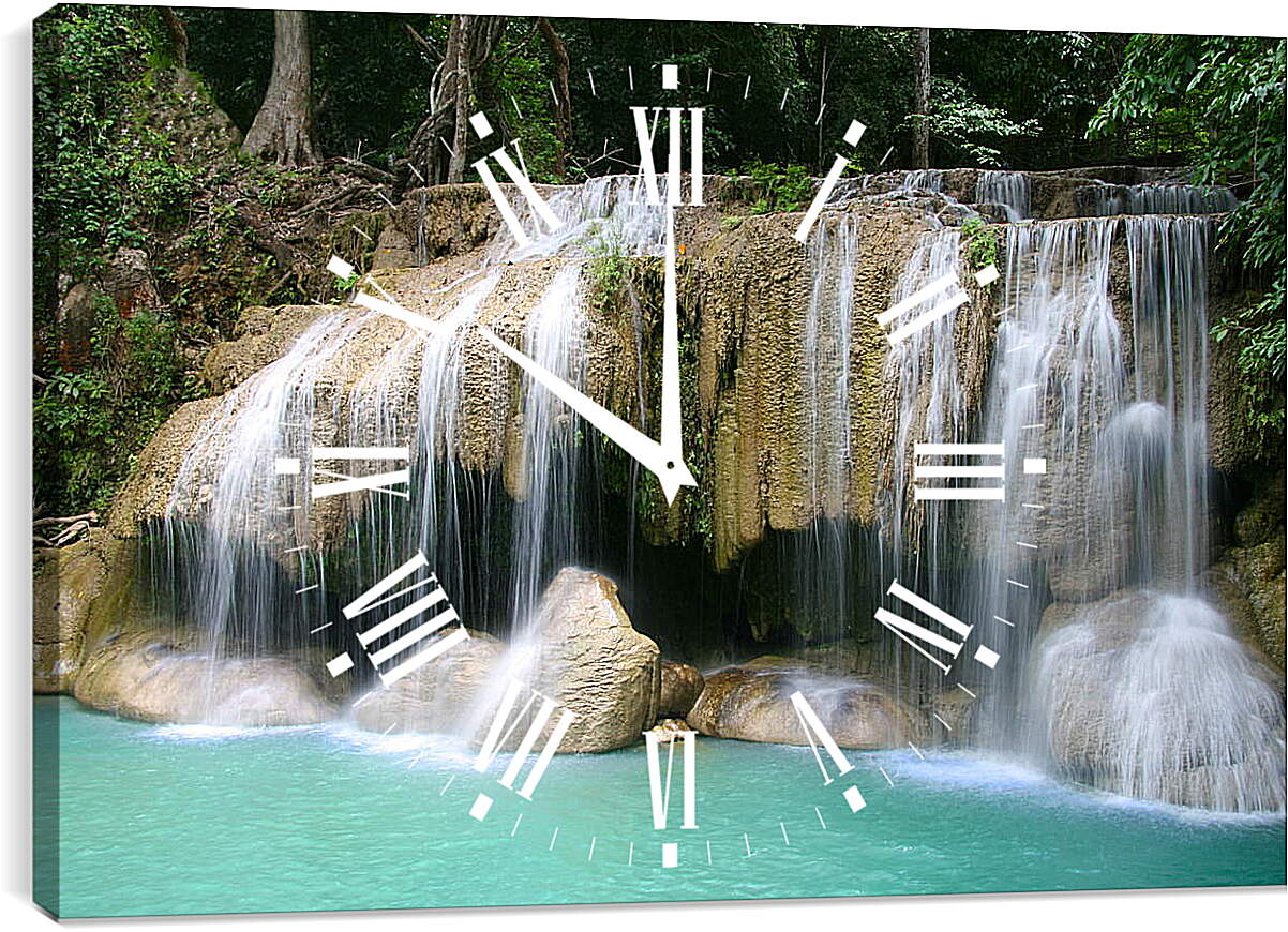 Часы картина - Красивый маленький водопад
