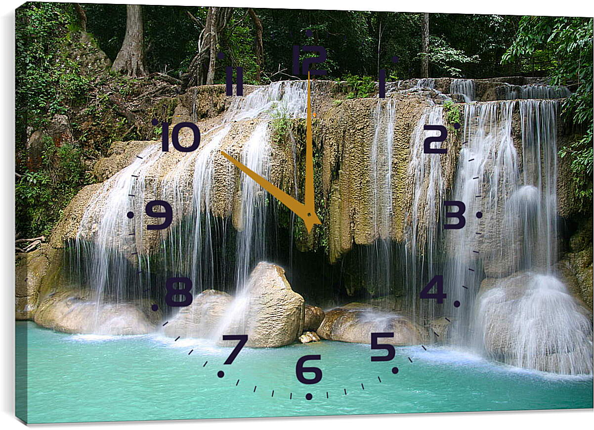 Часы картина - Красивый маленький водопад
