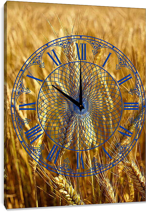Часы картина - Красивая пшеница

