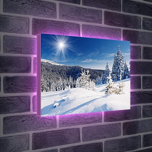 Лайтбокс световая панель - Лес в снегу
