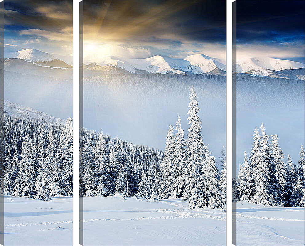 Модульная картина - Снежный восход
