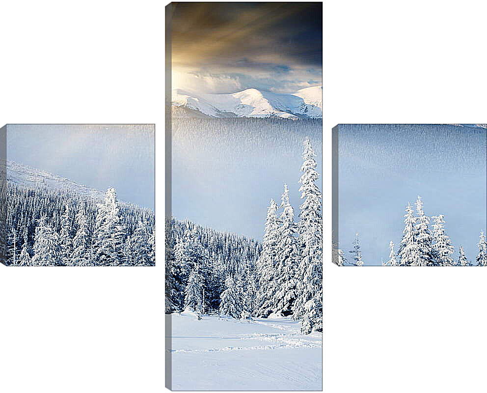 Модульная картина - Снежный восход
