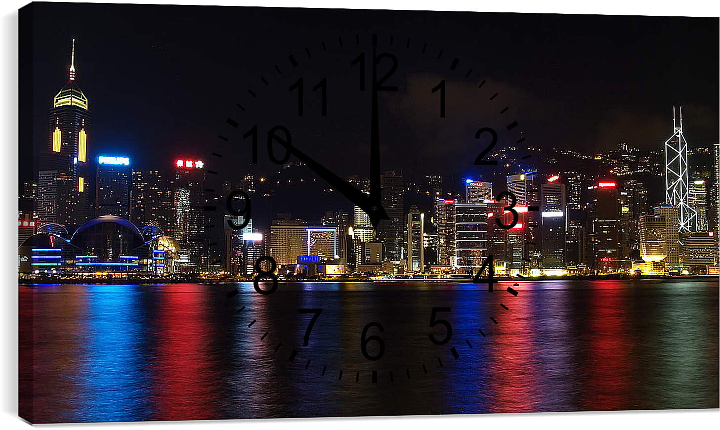 Часы картина - Огни ночного города