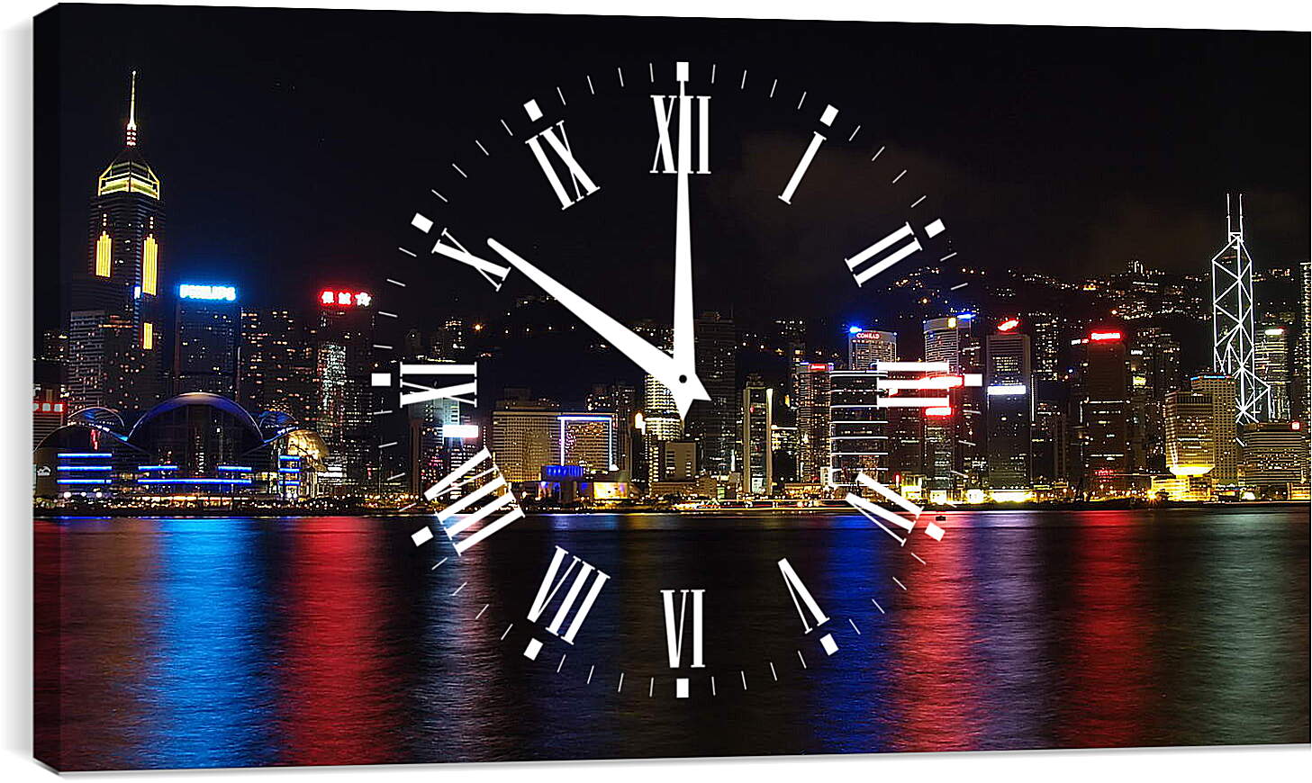 Часы картина - Огни ночного города