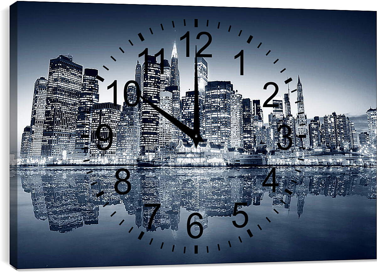 Часы картина - Мегаполис с воды
