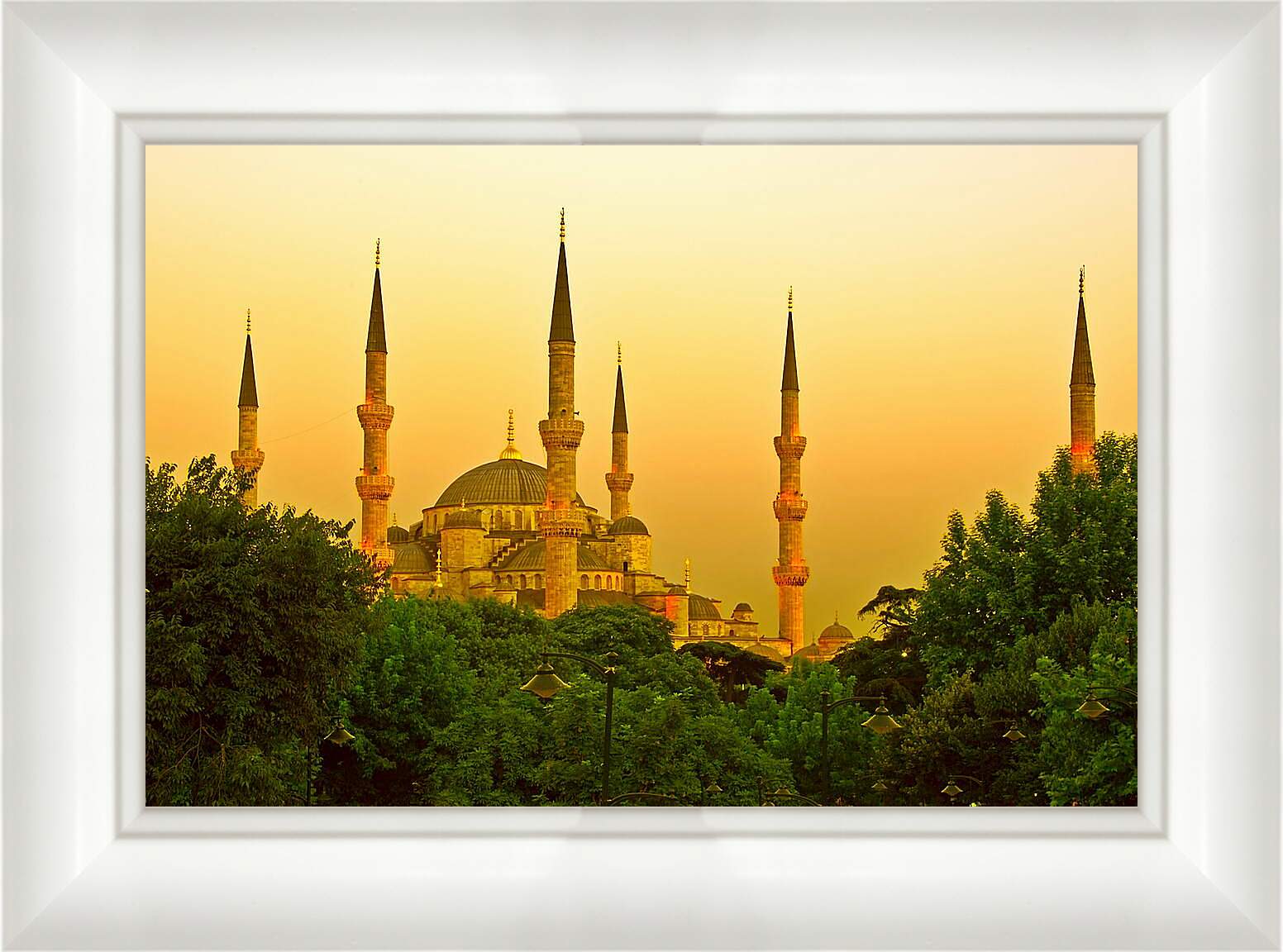 Картина в раме - Мечеть на  закате
