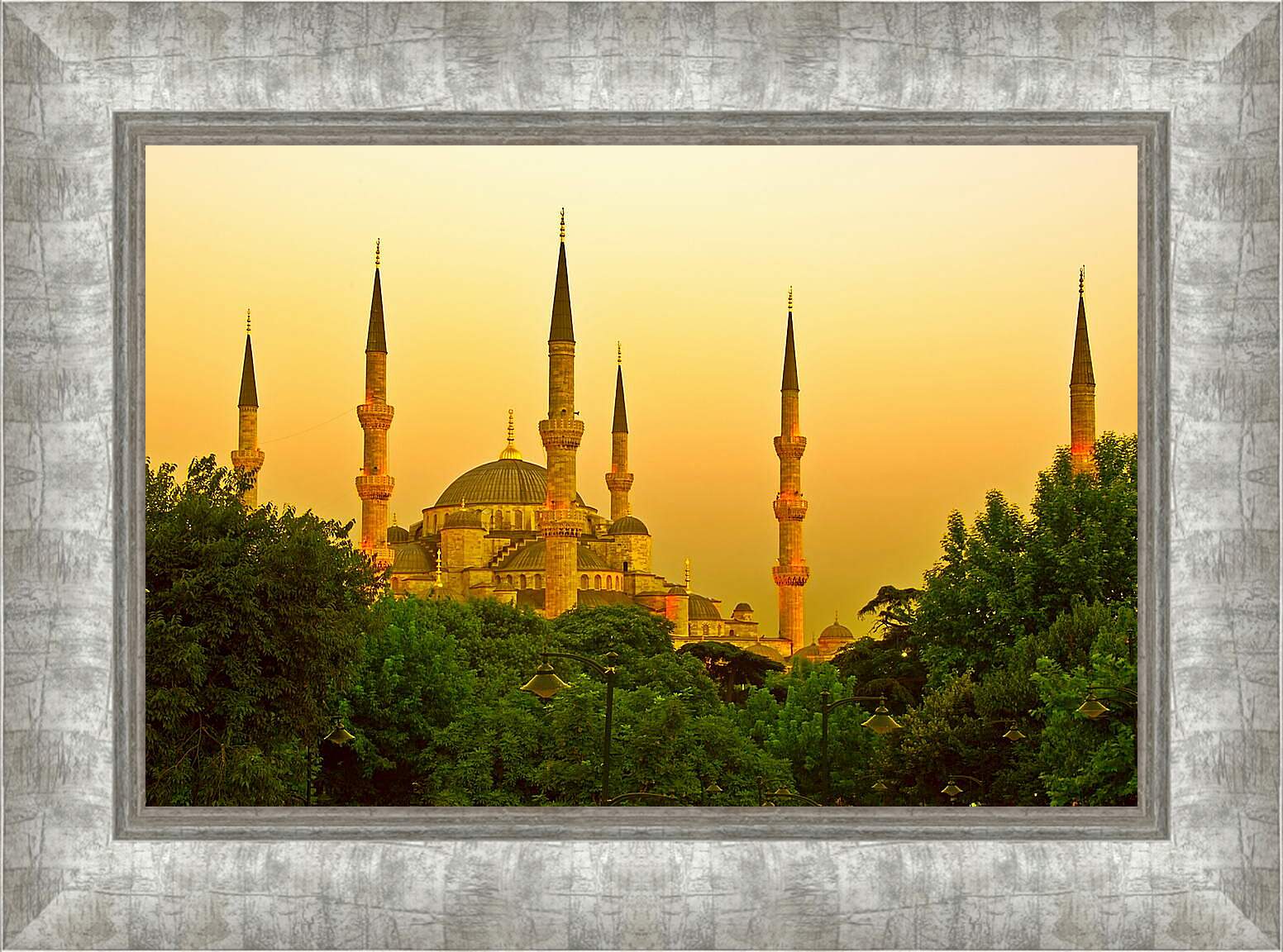 Картина в раме - Мечеть на  закате
