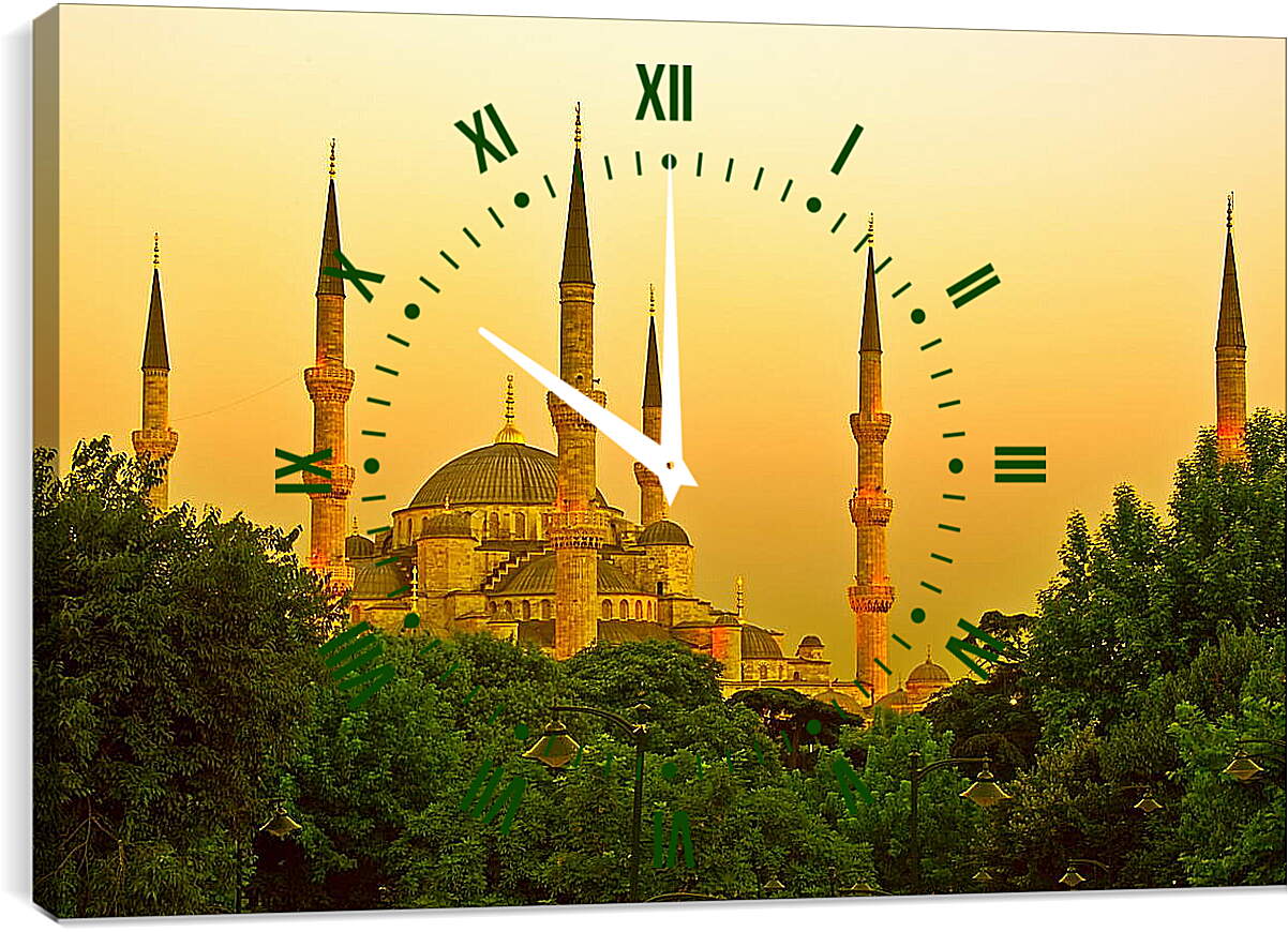 Часы картина - Мечеть на  закате
