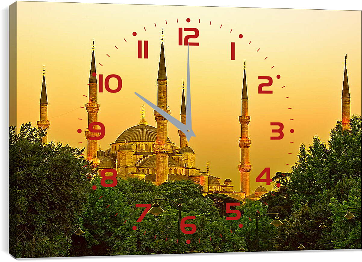 Часы картина - Мечеть на  закате
